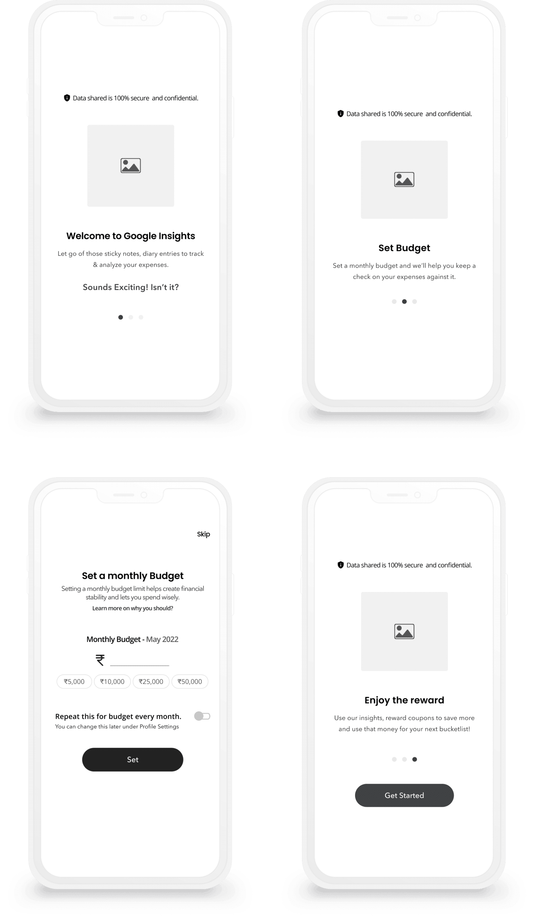 Google Pay Onboarding Wireframes
